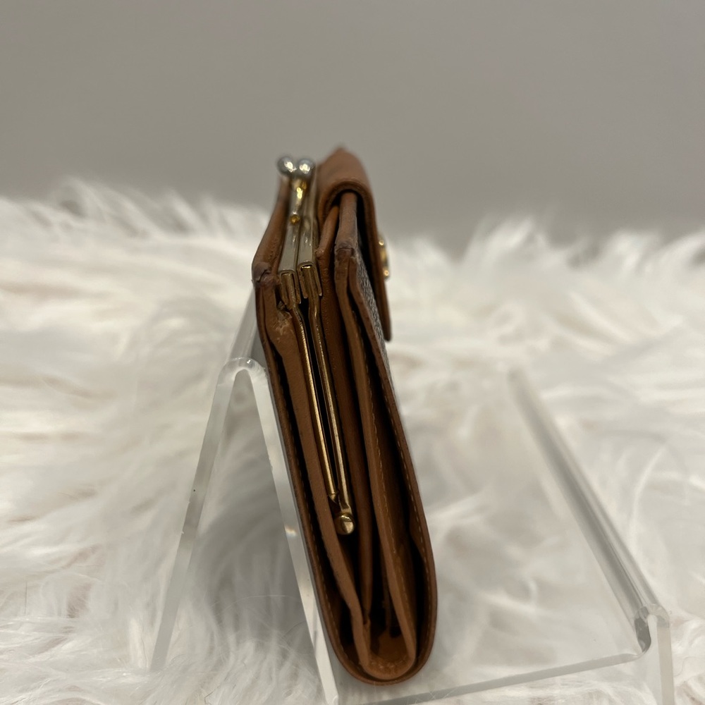 Celine Vintage Paris Kisslock Compact Leather & Canvas Wallet - Picture 4 of 9